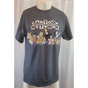 Cartoon Network M T-Shirt CN Heather Gray Tee Bravo Blu Ed Edd Eddy Grim 2019